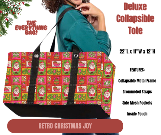 Preorder! Closes 9/1. ETA Dec. Retro Christmas Joy Collapsible Tote