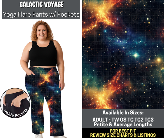 Preorder! Closes 5/19. ETA Aug. Galactic Voyage Yoga Flare Pants