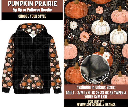 Preorder! Closes 7/27. ETA Oct. Pumpkin Prairie Zip-Up or Pullover Hoodie