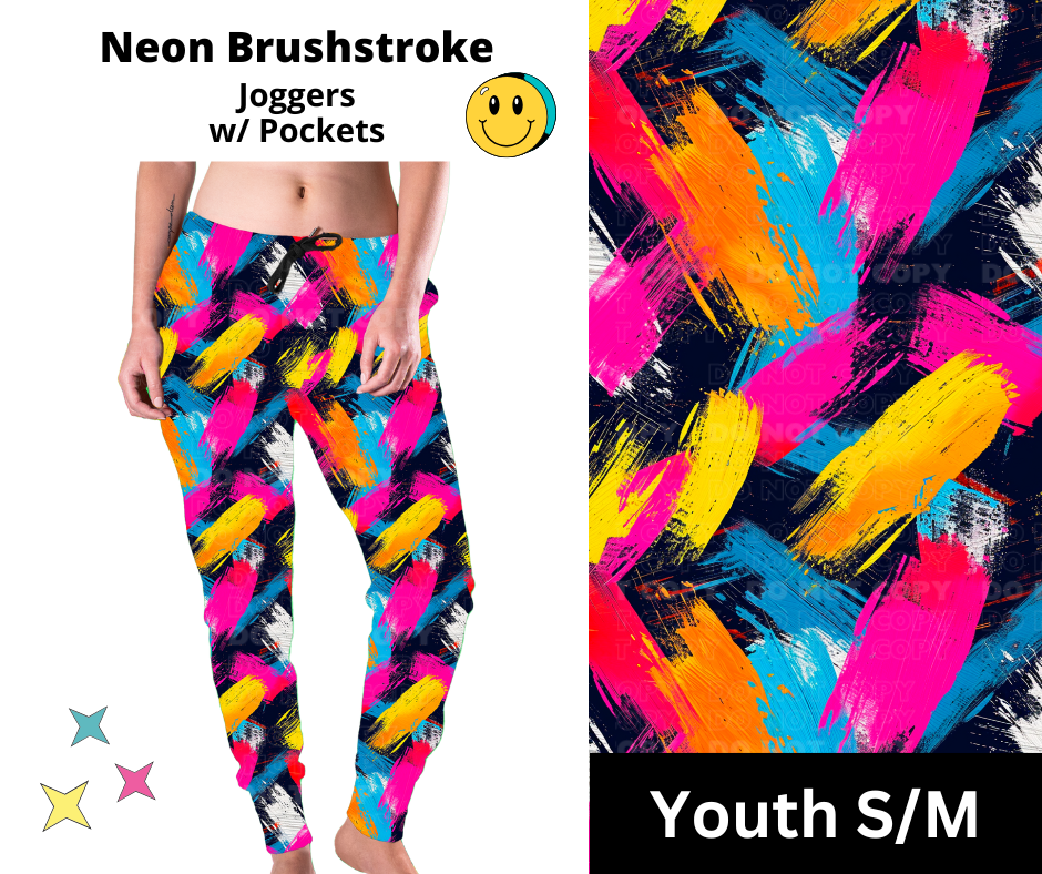 Neon Brushstroke Joggers