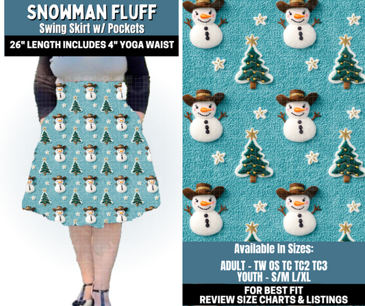 Preorder! Closes 10/13. ETA Jan. Snowman Fluff Swing Skirt