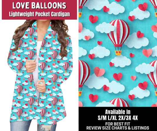 Preorder! Closes 10/14. ETA Jan. Love Balloons Pocket Cardigan