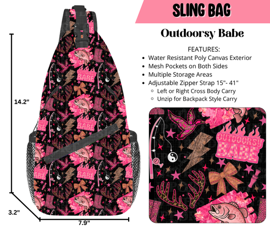 Preorder! Closes 9/17. ETA Dec. Outdoorsy Babe Sling Bag