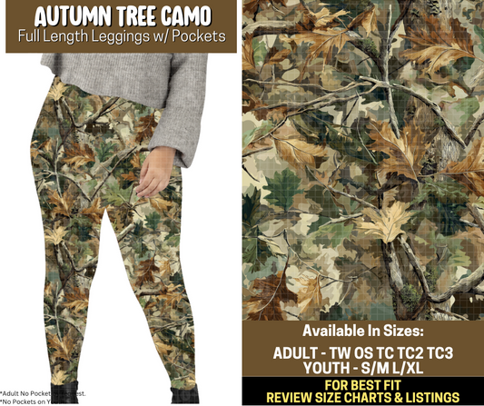 Preorder! Closes 9/12. ETA Dec. Autumn Tree Camo Full Length Leggings w/wo Pockets
