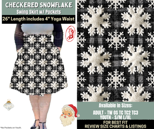 Preorder! Closes 9/15. ETA Dec. Checkered Snowflake Swing Skirt