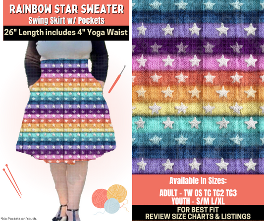 Preorder! Closes 10/1. ETA Dec. Rainbow Star Sweater Swing Skirt