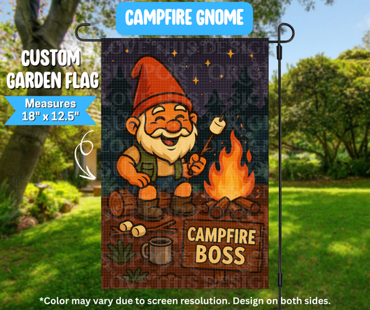 Preorder! Closes 3/9. ETA June. Campfire Gnome Garden Flag