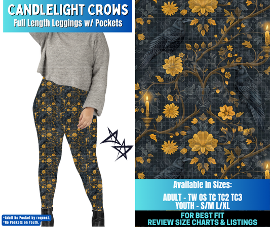 Preorder! Closes 12/17. ETA March. Candlelight Crows Full Length Leggings w/wo Pockets