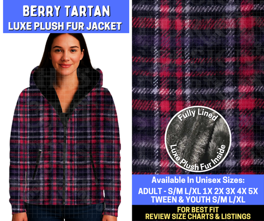 Preorder! Closes 10/20. ETA Jan. Berry Tartan Luxe Fur Jacket