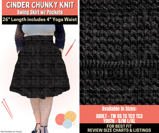 Preorder! Closes 10/1. ETA Dec. Cinder Chunky Knit Swing Skirt