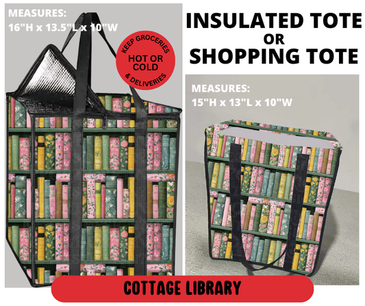 Preorder! Closes 3/23. ETA June. Cottage Library Shopping & Insulated Tote