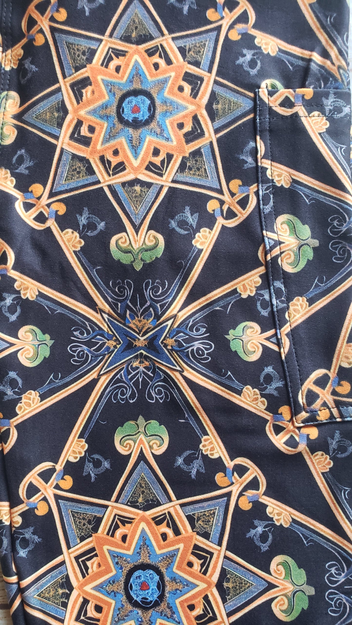 Black star of David capris with pockets