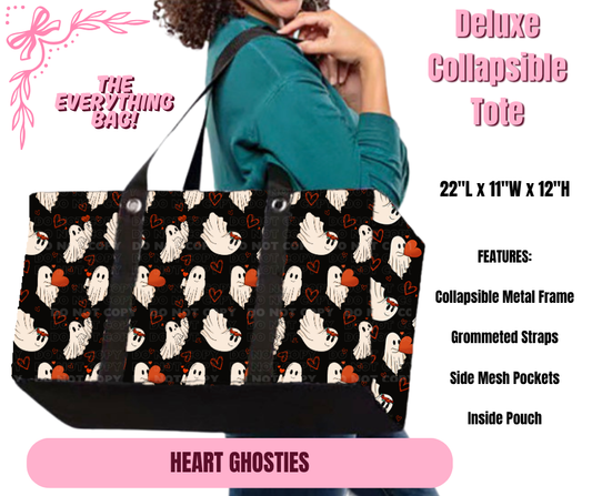Preorder! Closes 11/27. ETA Feb. Heart Ghosties Collapsible Tote