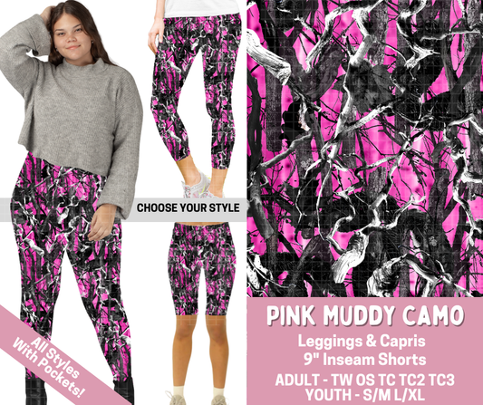 Preorder! Closes 2/23. ETA May. Pink Muddy Camo Combo Legging Lengths