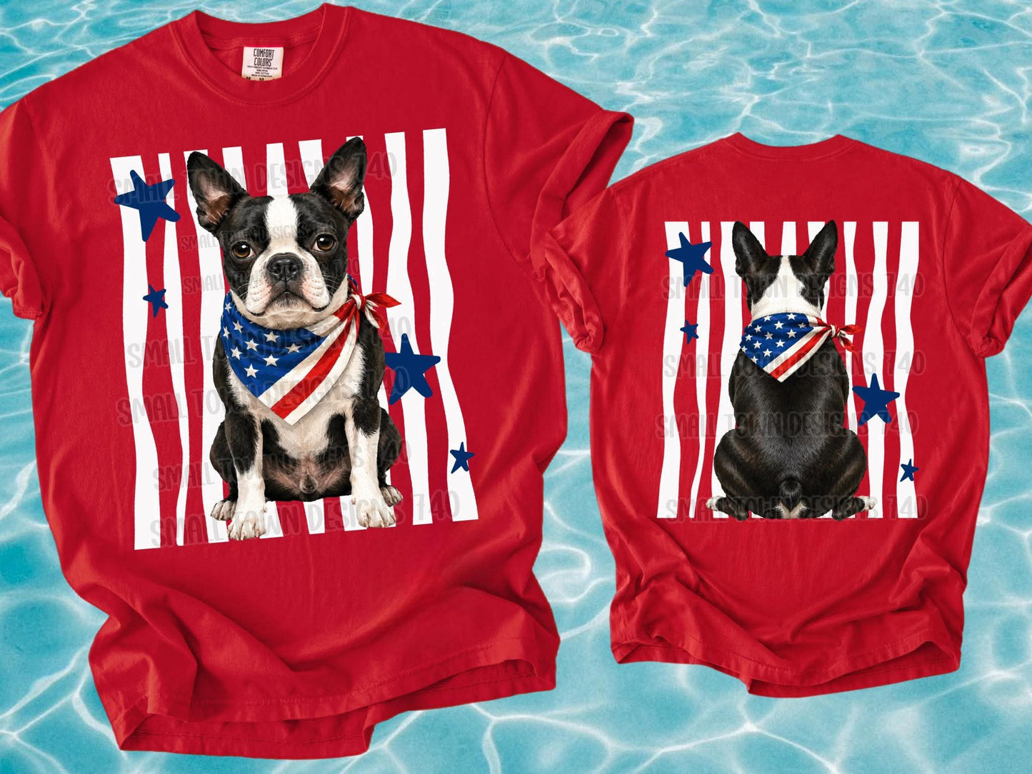 PATRIOTIC PUPS DOUBLE SIDED TEE - MULTIPLE BREEDS!