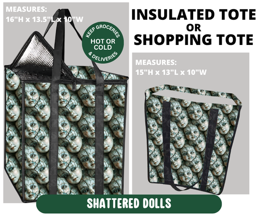 Preorder! Closes 10/7. ETA Jan. Shattered Dolls Shopping & Insulated Tote