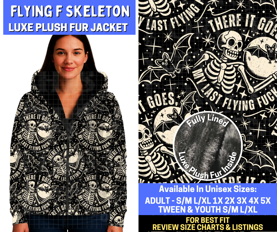 Preorder! Closes 10/20. ETA Jan. Flying F Skeleton Luxe Fur Jacket