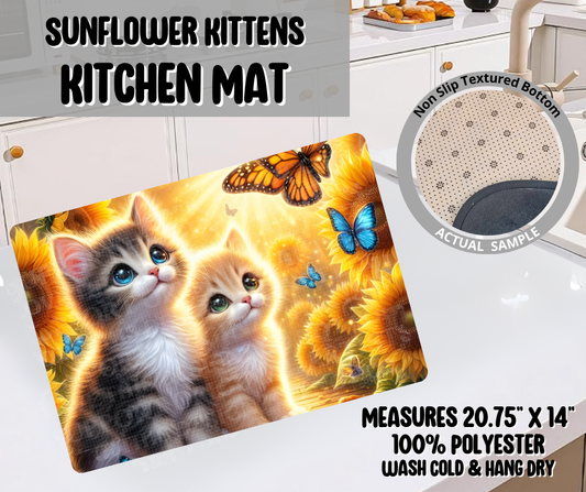Preorder! Closes 11/26. ETA Feb. Sunflower Kittens Kitchen Mat