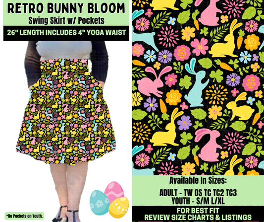 Preorder! Closes 1/19. ETA April. Retro Bunny Bloom Swing Skirt