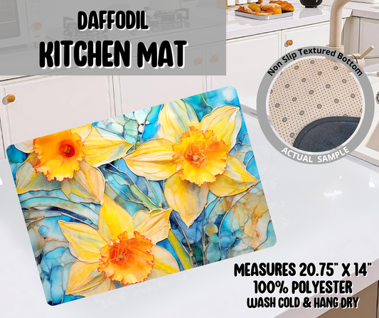 Preorder! Closes 11/26. ETA Feb. Daffodils Kitchen Mat