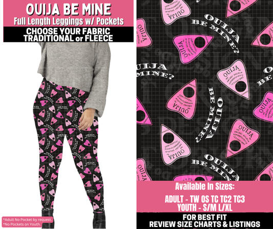 Preorder! Closes 11/19. ETA Jan. Ouija Be Mine Leggings Choose Fleece or Traditional
