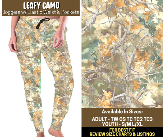 Preorder! Closes 9/12. ETA Dec. Leafy Camo Joggers