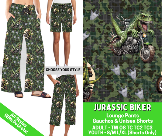 Preorder! Closes 2/25. ETA May. Jurassic Biker Combo Lounge Lengths