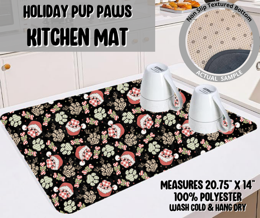 Preorder! Closes 9/10. ETA Dec. Holiday Pup Paws Kitchen Mat