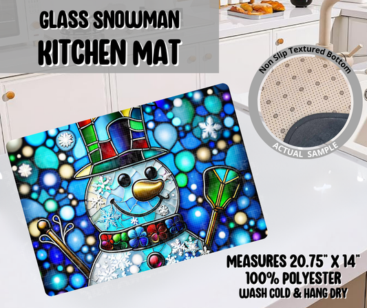Preorder! Closes 9/10. ETA Dec. Glass Snowman Kitchen Mat