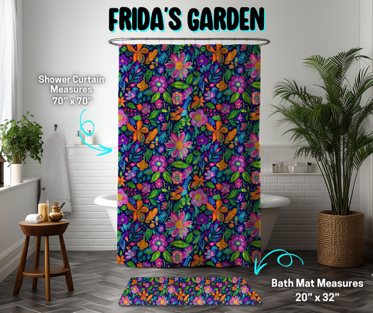 Preorder! Closes 3/26. ETA June. Frida's Garden Custom Shower Curtain and/or Bath Mat