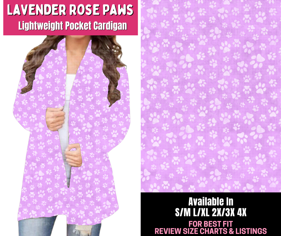 Preorder! Closes 1/1. ETA March. Lavender Rose Paws Pocket Cardigan