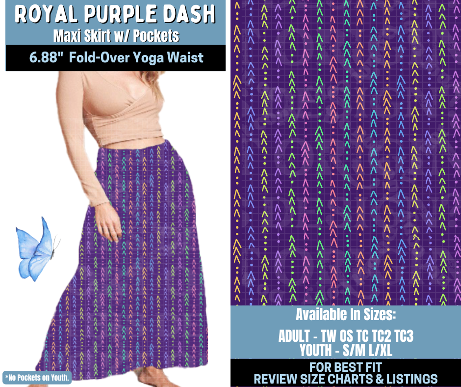 Preorder! Closes 1/15. ETA April. Royal Purple Dash Maxi Skirt