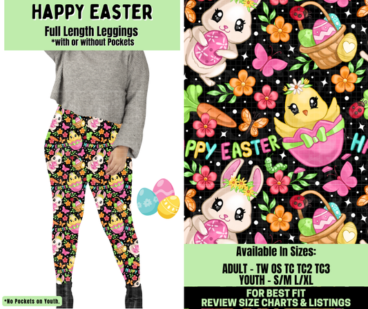 Preorder! Closes 1/19. ETA April. Happy Easter Full Length Leggings w/wo Pockets