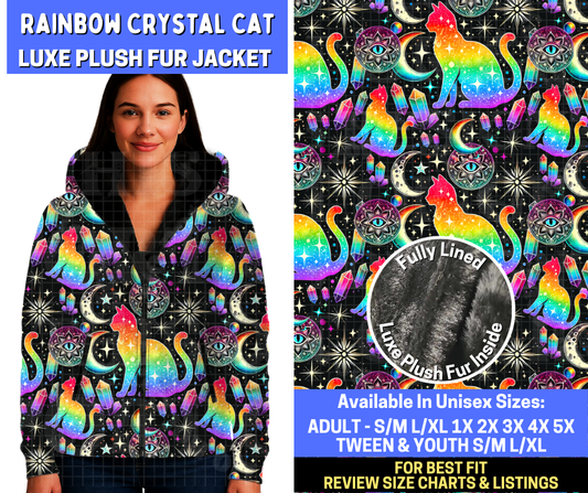 Preorder! Closes 10/20. ETA Jan. Rainbow Crystal Cat Luxe Fur Jacket