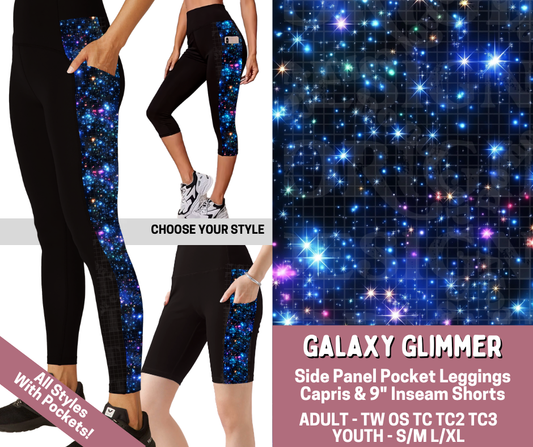 Preorder! Closes 6/4. ETA Sept. Galaxy Glimmer Combo Side Panel Legging Lengths