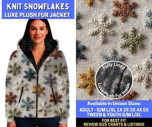 Preorder! Closes 10/20. ETA Jan. Knit Snowflakes Luxe Fur Jacket