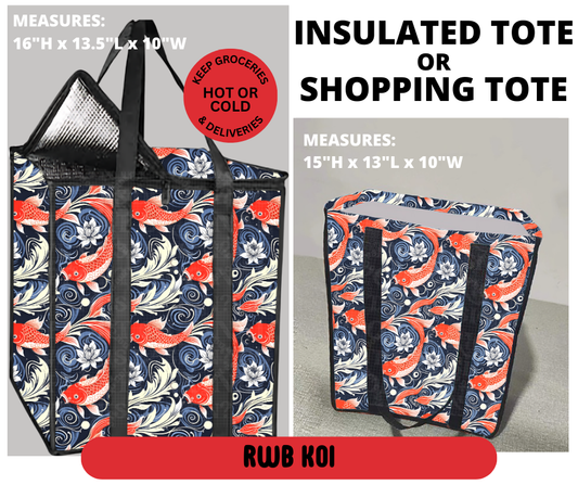 Preorder! Closes 3/23. ETA June. RWB Koi Shopping & Insulated Tote