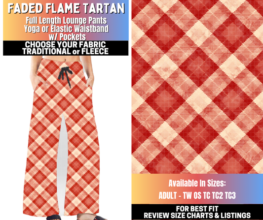 Preorder! Closes 10/15. ETA Jan. Faded Flame Tartan Lounge Pants Choose Fleece or Traditional