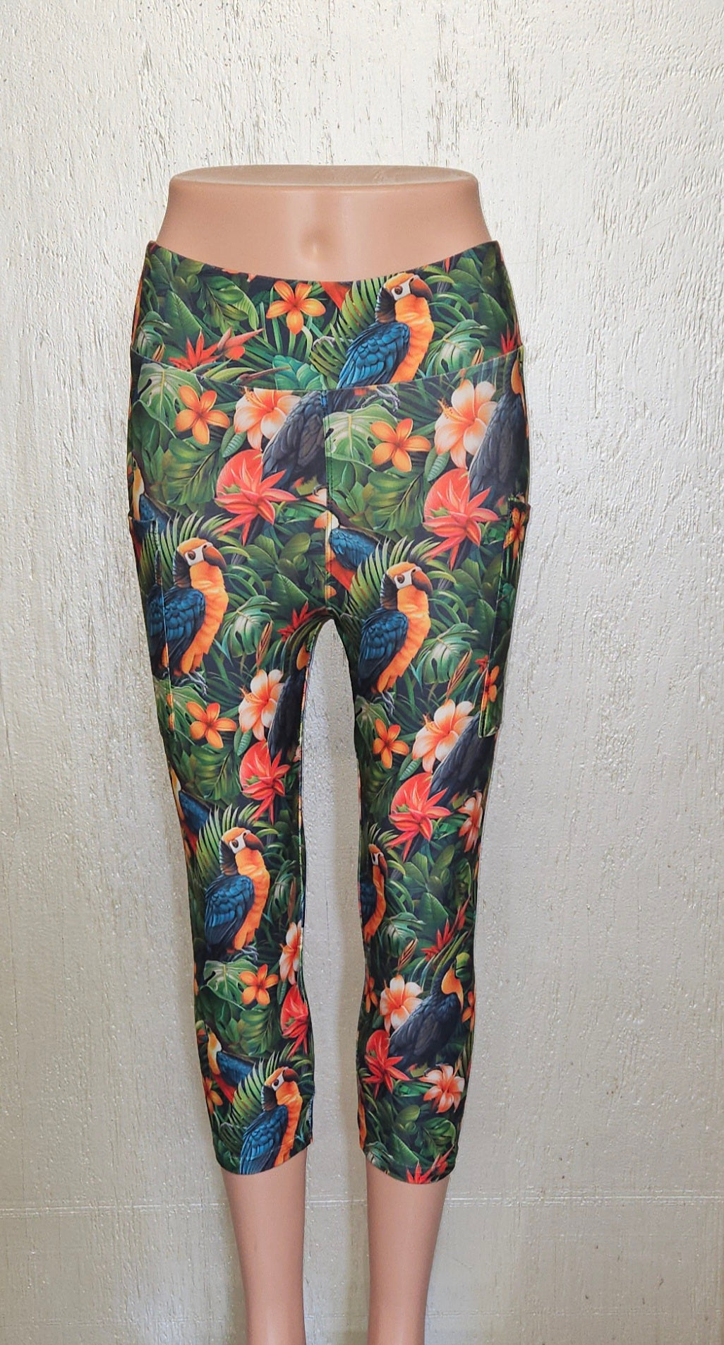Jungle Parrot capris and skorts with pockets