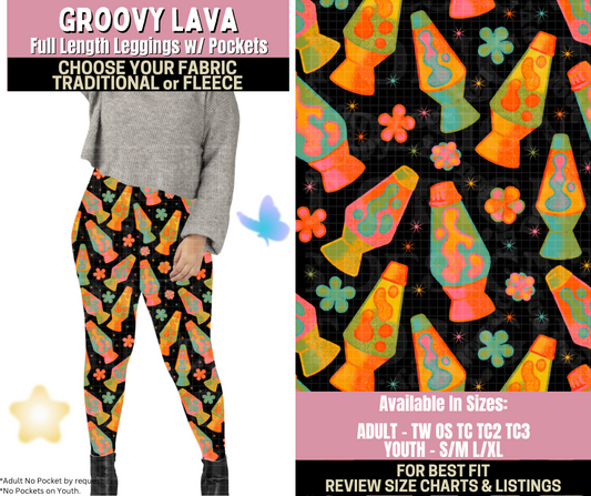 Preorder! Closes 9/25. ETA Dec. Groovy Lava Leggings Choose Fleece or Traditional