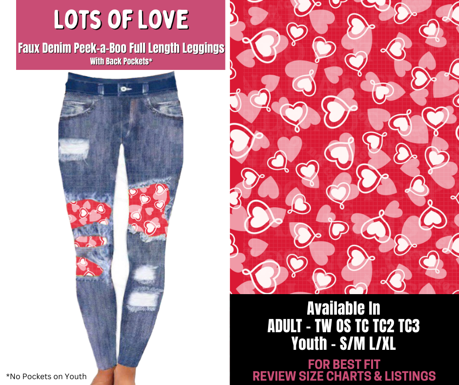 Preorder! Closes 11/10. ETA Jan. Lots of Love Full Length Faux Denim Peekaboo