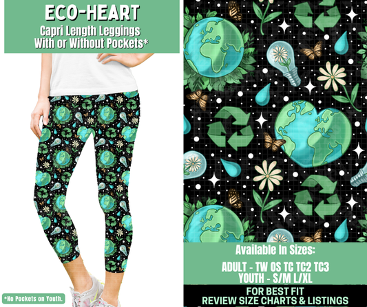 Preorder! Closes 1/7. ETA March. Eco-Heart Capri Length Leggings w/wo Pockets
