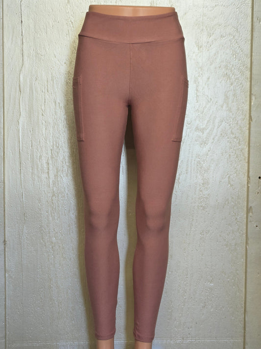 Dusty rose capris and leggings with pockets