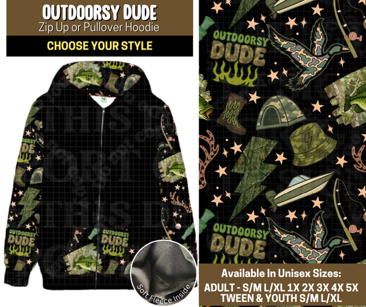Preorder! Closes 9/12. ETA Dec. Outdoorsy Dude Zip-Up or Pullover Hoodie