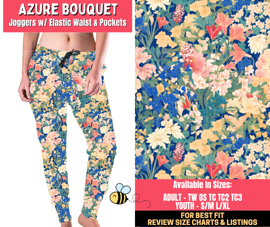 Preorder! Closes 1/28. ETA April. Azure Bouquet Joggers