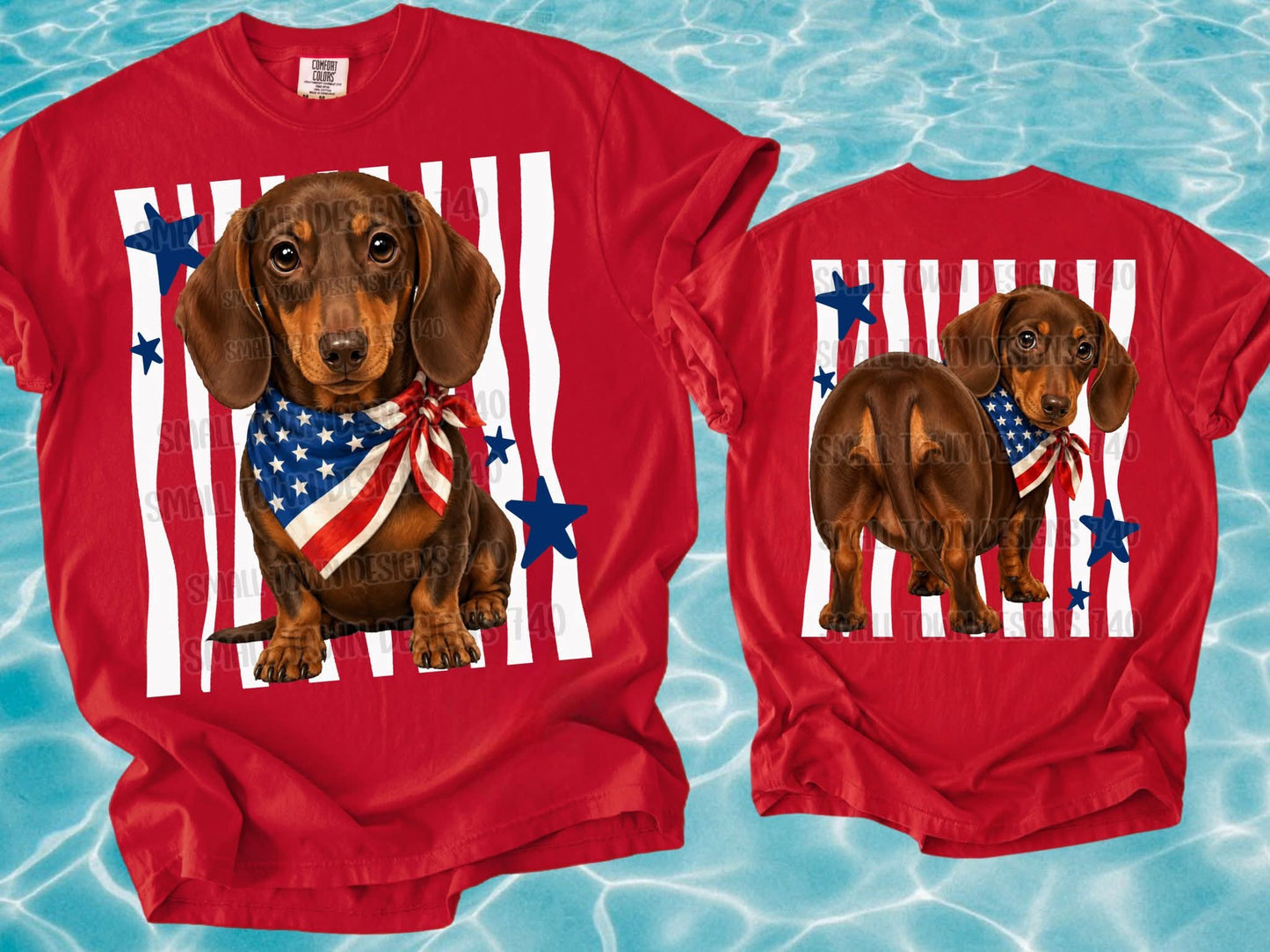 PATRIOTIC PUPS DOUBLE SIDED TEE - MULTIPLE BREEDS!