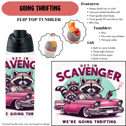Preorder! Closes 9/18. ETA Dec. Going Thrifting Flip Top Tumbler
