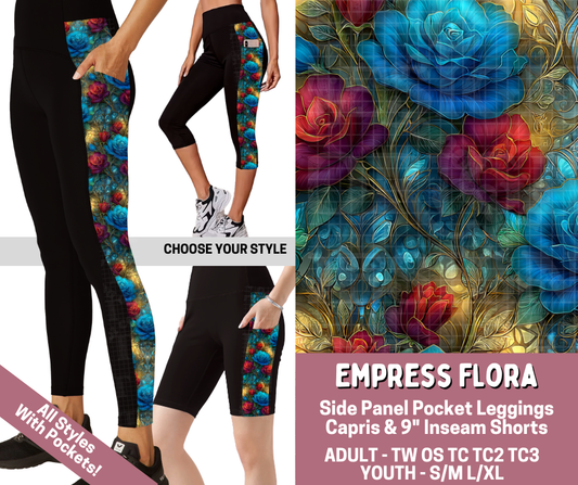 Preorder! Closes 6/4. ETA Sept. Empress Flora Combo Side Panel Legging Lengths