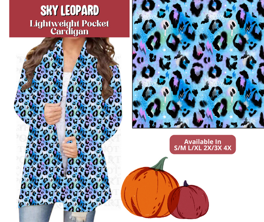 Preorder! Closes 6/30. ETA Sept. Sky Leopard Pocket Cardigan