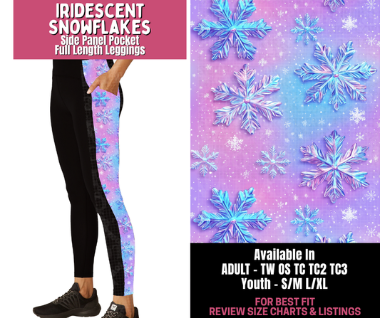 Preorder! Closes 11/10. ETA Jan. Iridescent Snowflake Side Panel Pocket Full Length Leggings